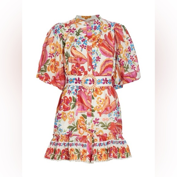 Farm Rio Spring Bananas Belt Mini Dress - Picture 2 of 7